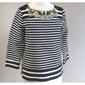 J CREW Collection Top Party Top Striped Paillette Necklace Top Size 4